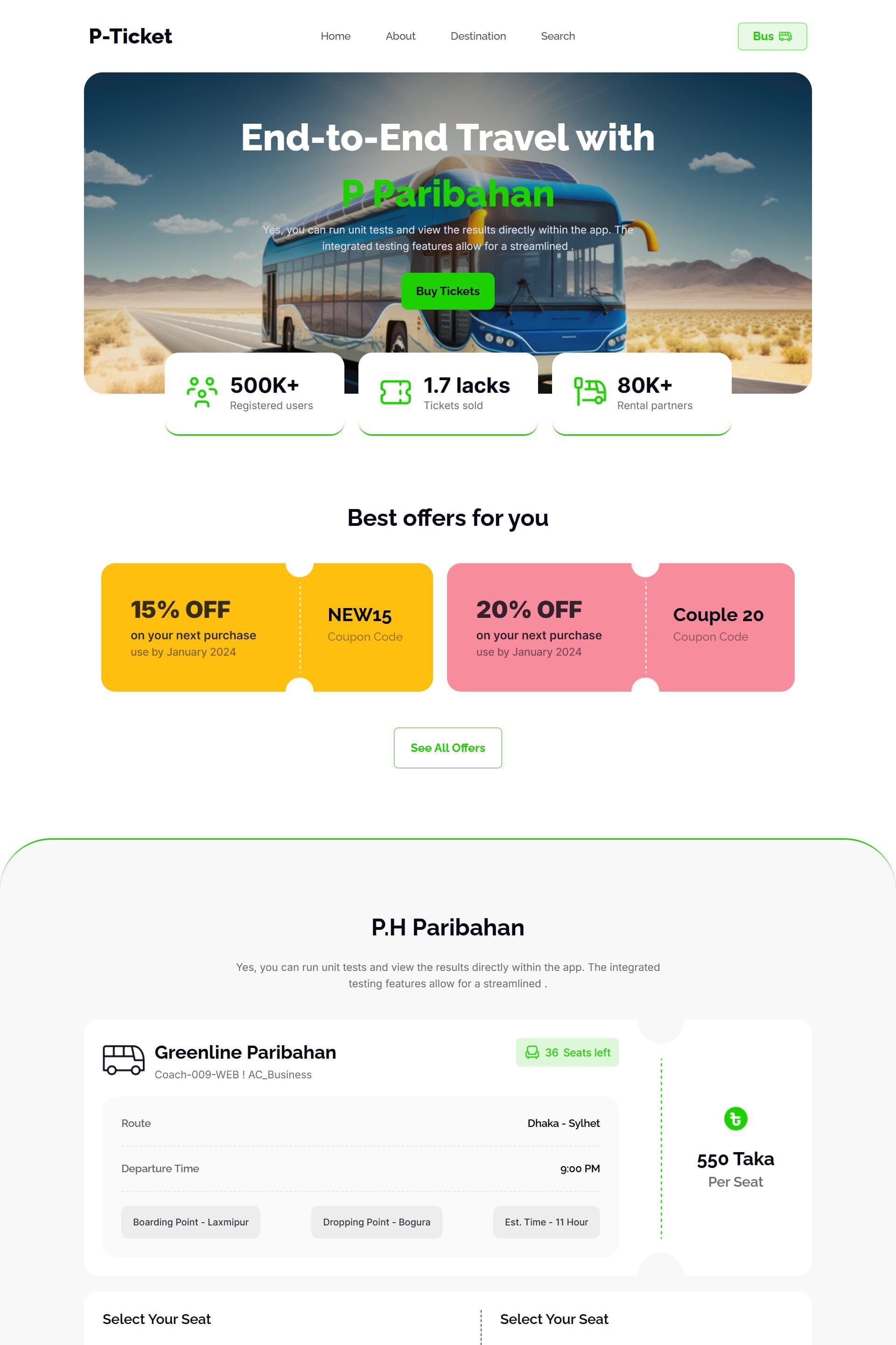 Smart bus ticketing website.